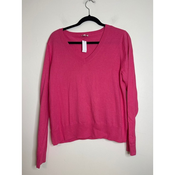 Talbots Sweaters - Talbots Womens‎ Pink V-Neck Long Sleeve Knit Pullover Sweater Size L NEW